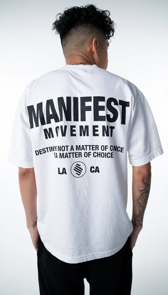 Manifest Movement White T-shirts -4