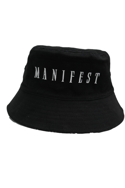 Black Logo Manifest Bucket Hat