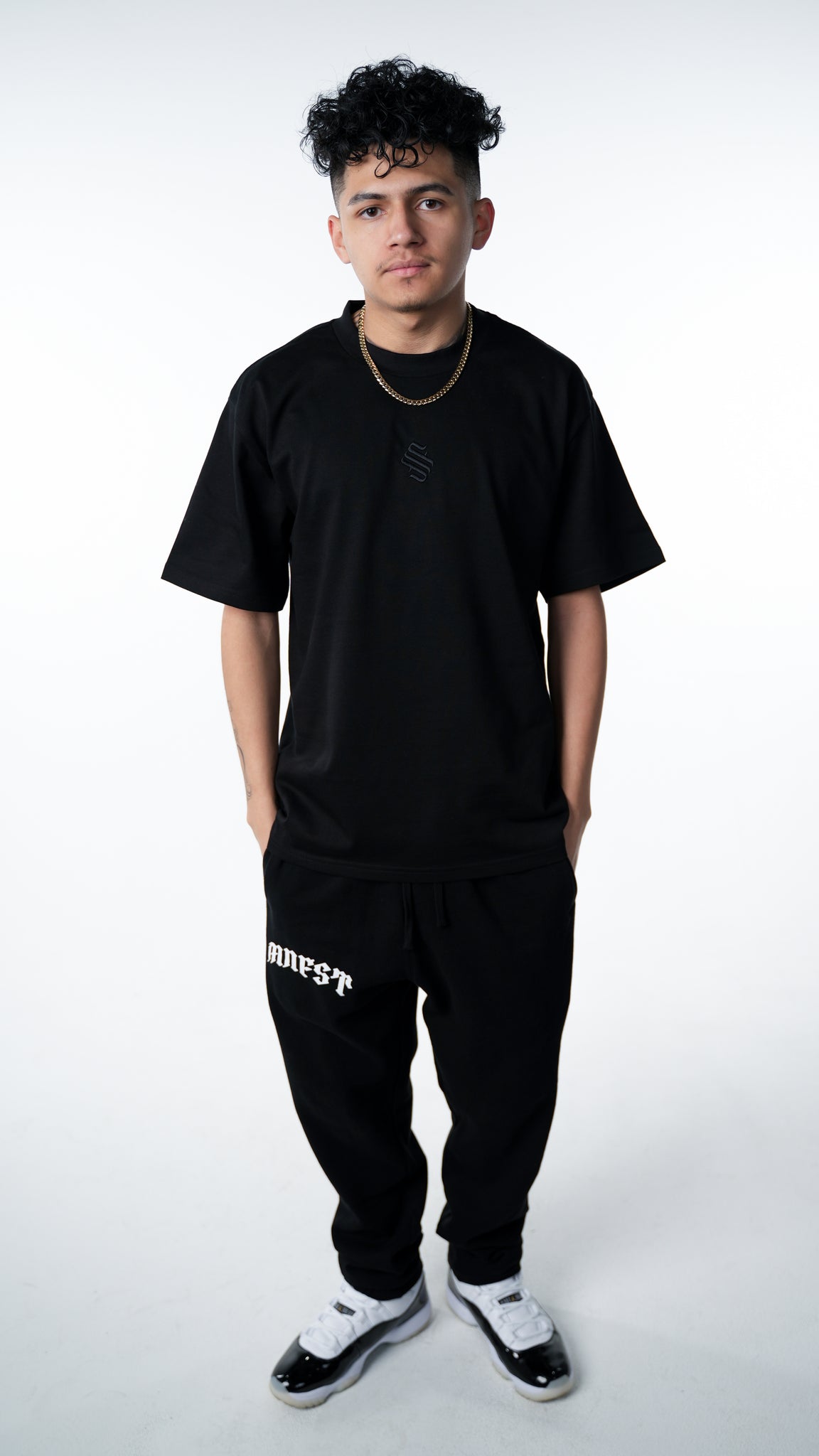 Manifest Black Embroidered Logo T-shirt